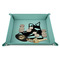 Hockey 9" x 9" Teal Leatherette Snap Up Tray - STYLED