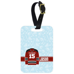 Hockey Metal Luggage Tag w/ Name and Number