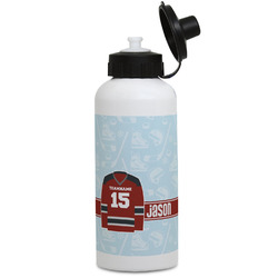 Hockey Water Bottles - Aluminum - 20 oz - White (Personalized)