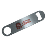 Hockey Bar Bottle Opener - Silver w/ Name and Number