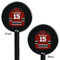 Hockey Black Plastic 5.5" Stir Stick - Double Sided - Round - Front & Back