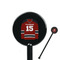 Hockey Black Plastic 5.5" Stir Stick - Round - Closeup