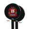 Hockey Black Plastic 5.5" Stir Stick - Single Sided - Round - Front & Back