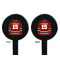 Hockey Black Plastic 7" Stir Stick - Double Sided - Round - Front & Back