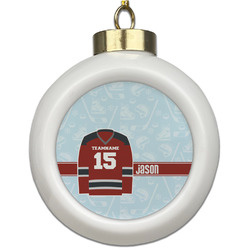 Hockey Ceramic Ball Ornament (Personalized)