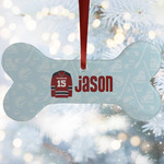 Hockey Ceramic Dog Ornament w/ Name and Number