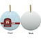 Hockey Ceramic Flat Ornament - Circle Front & Back (APPROVAL)