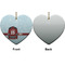 Hockey Ceramic Flat Ornament - Heart Front & Back (APPROVAL)