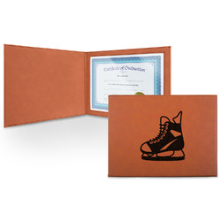 Hockey Leatherette Certificate Holder - Front