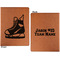 Hockey Cognac Leatherette Portfolios with Notepad - Large - Double Sided - Apvl