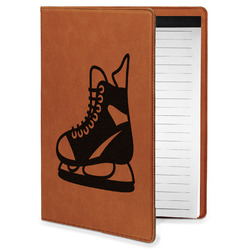Hockey Leatherette Portfolio with Notepad - Small - Double Sided (Personalized)