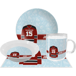 Hockey Dinner Set - Single 4 Pc Setting w/ Name and Number