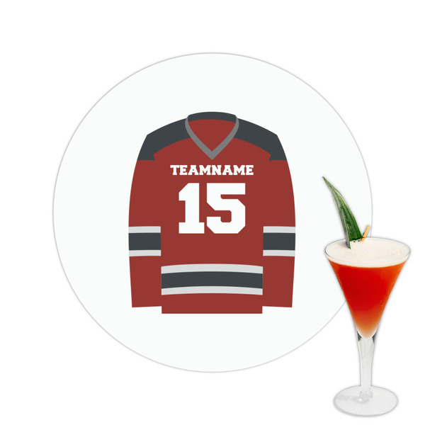 Custom Hockey Printed Drink Topper -  2.5" (Personalized)