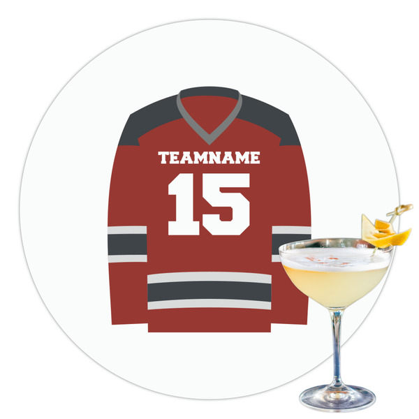 Custom Hockey Printed Drink Topper - 3.5" (Personalized)