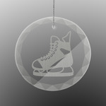 Hockey Engraved Glass Ornament - Round