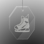 Hockey Engraved Glass Ornament - Octagon