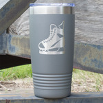 Hockey 20 oz Stainless Steel Tumbler - Grey - Double Sided (Personalized)