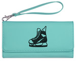 Hockey Ladies Leatherette Wallet - Laser Engraved- Teal