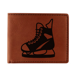 Hockey Leatherette Bifold Wallet - Double Sided (Personalized)