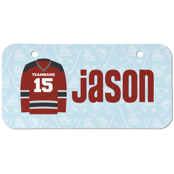 Custom Hockey Mini/Bicycle License Plate (2 Holes) (Personalized)