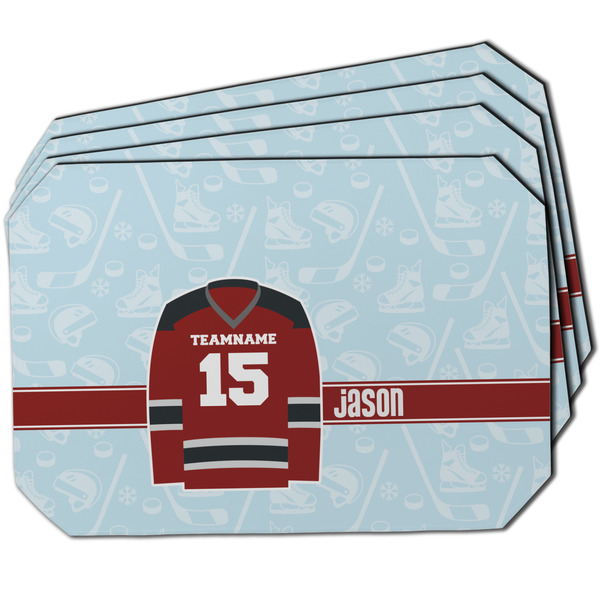 Custom Hockey Dining Table Mat - Octagon w/ Name and Number