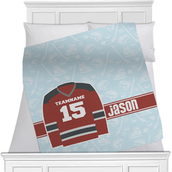 Hockey Minky Blanket - Toddler / Throw - 60"x50" - Double Sided (Personalized)