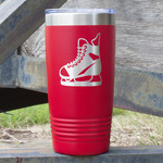 Hockey 20 oz Stainless Steel Tumbler - Red - Double Sided (Personalized)