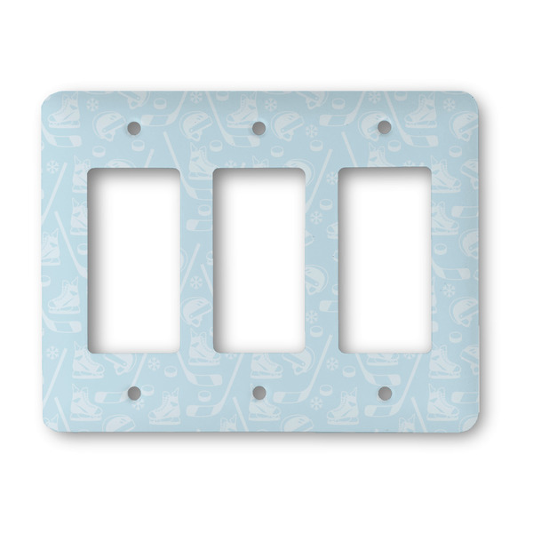 Custom Hockey Rocker Style Light Switch Cover - Three Switch