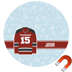 Hockey Round Car Magnet - 10" (Personalized)