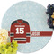 Hockey Round Linen Placemats - Front (w flowers)