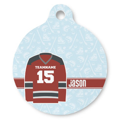 Hockey Round Pet ID Tag - Large (Personalized)
