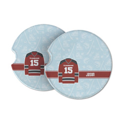 Hockey Sandstone Car Coasters - Set of 2 (Personalized)