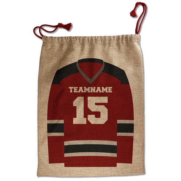 Custom Hockey Santa Sack - Front (Personalized)