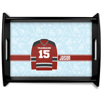 Hockey Black Wooden Tray - Large (Personalized)