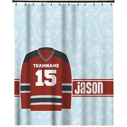 Hockey Extra Long Shower Curtain - 70"x84" (Personalized)