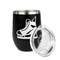 Hockey Stainless Wine Tumblers - Black - Double Sided - Alt View