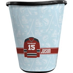 Hockey Waste Basket - Single Sided (Black) (Personalized)