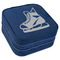 Hockey Travel Jewelry Boxes - Leather - Navy Blue - Angled View