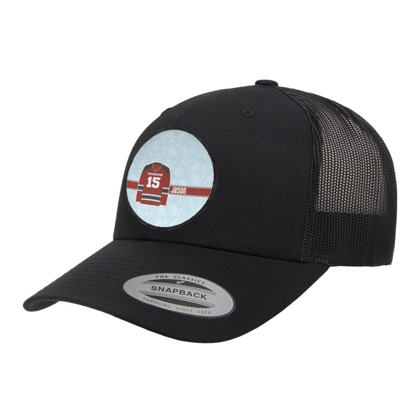 Custom Hockey Trucker Hat - Black (Personalized)