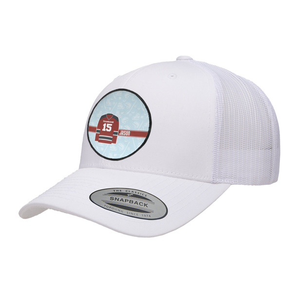 Custom Hockey Trucker Hat - White (Personalized)