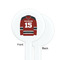 Hockey White Plastic 7" Stir Stick - Single Sided - Round - Front & Back