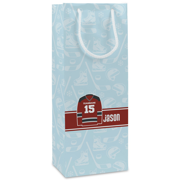 Custom Hockey Wine Gift Bags - Matte (Personalized)