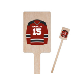 Hockey 6.25" Rectangle Wooden Stir Sticks - Double Sided (Personalized)