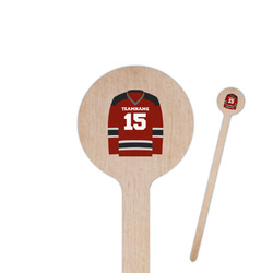 Hockey 6" Round Wooden Stir Sticks - Double Sided (Personalized)
