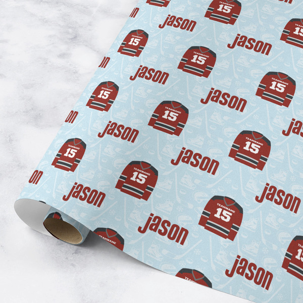 Custom Hockey Wrapping Paper Roll - Medium - Matte (Personalized)