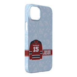 Hockey iPhone Case - Plastic - iPhone 14 Plus (Personalized)