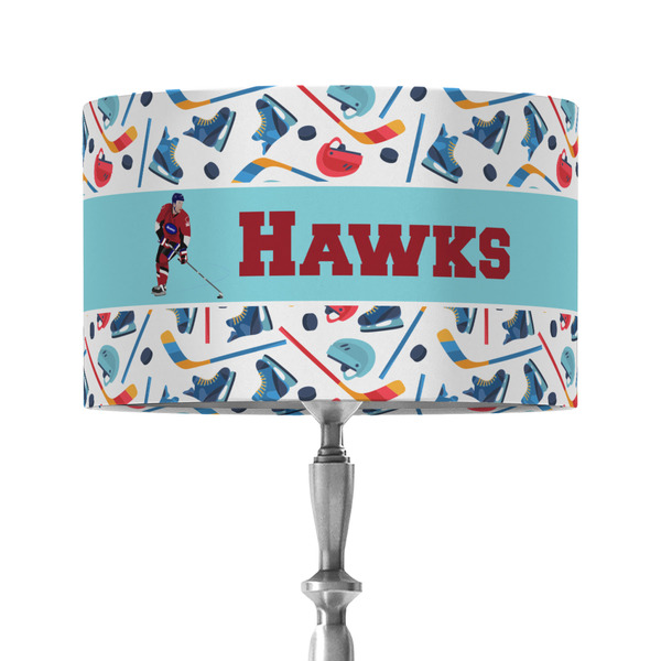 Custom Hockey 2 12" Drum Lamp Shade - Fabric (Personalized)