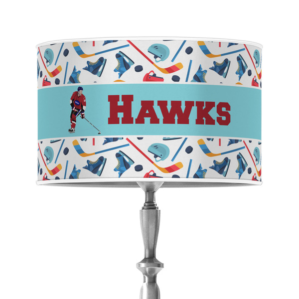 Custom Hockey 2 12" Drum Lamp Shade - Poly-film (Personalized)