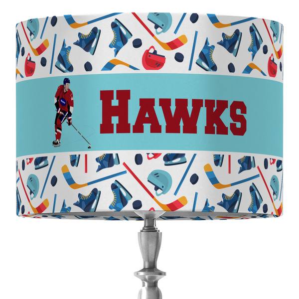 Custom Hockey 2 16" Drum Lamp Shade - Fabric (Personalized)