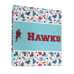 Hockey 2 3 Ring Binder - Full Wrap - 1" (Personalized)